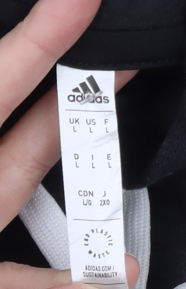 Adidas Mens Black Pullover Hoodie L Hooded Sweatshirt