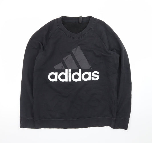 Adidas Women's Black Crew Neck Pullover Sweatshirt Size L 16-18