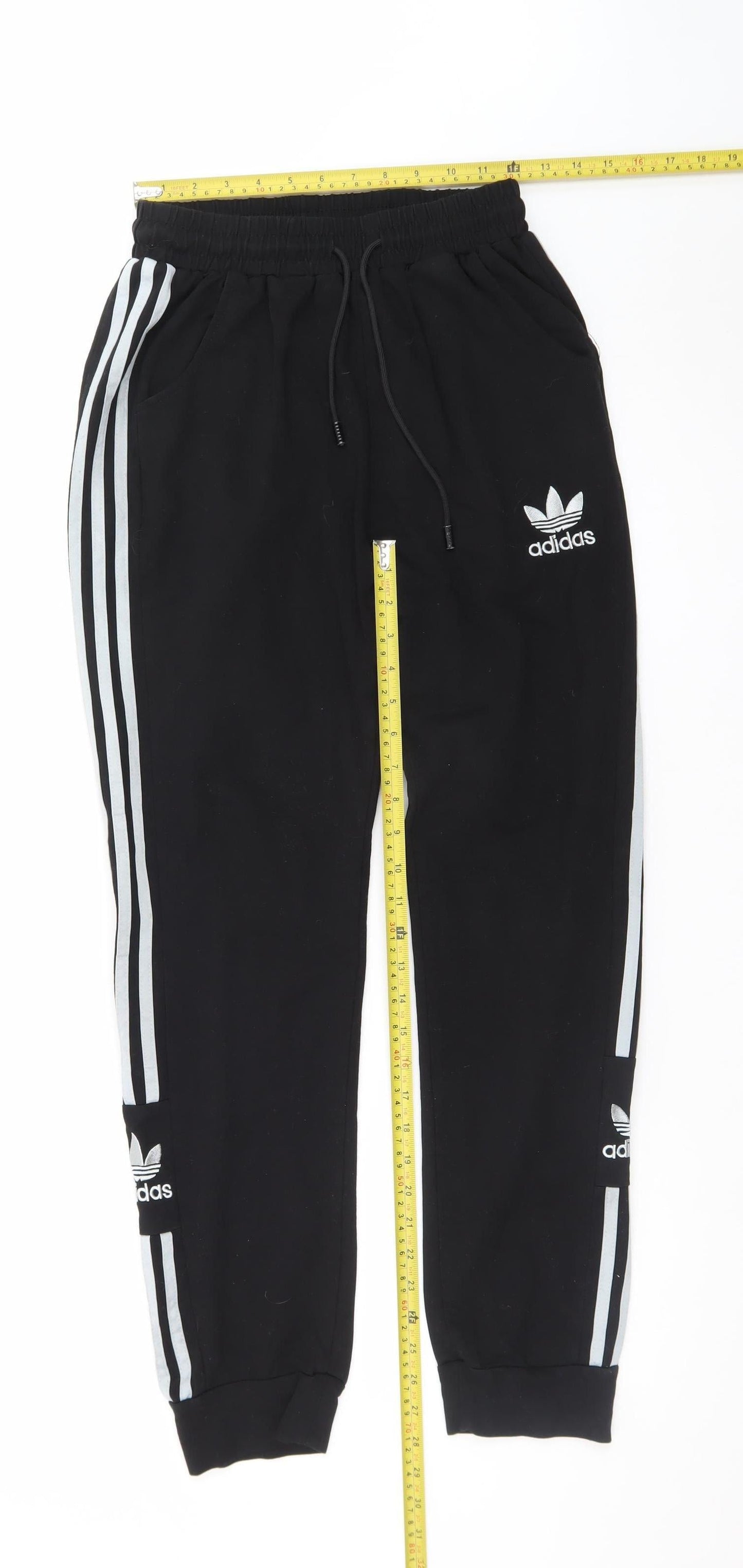Adidas Men’s Black 2XL Joggers Tapered Striped Comfort Fit