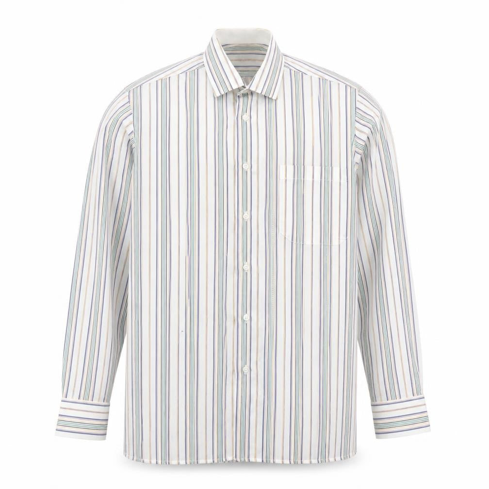 Peter England Men's Multicoloured Striped 15in Regular Fit Cotton Blend Long Sleeve Shirt