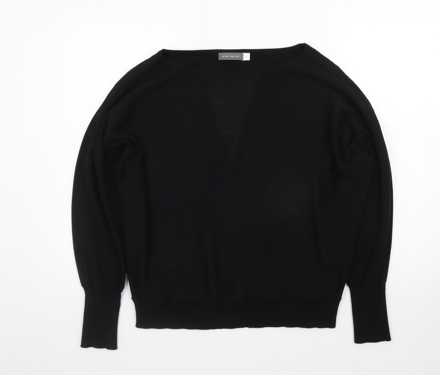Mint Velvet Women's Black Boat Neck Knit Jumper Size M