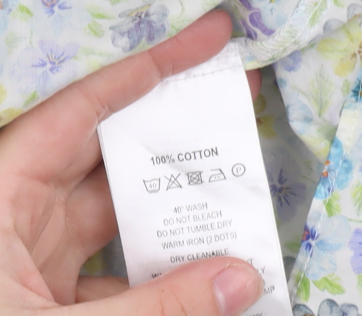 The Oxford Shirt Co. Women's Multicoloured Floral Cotton Button-Up Shirt Size M