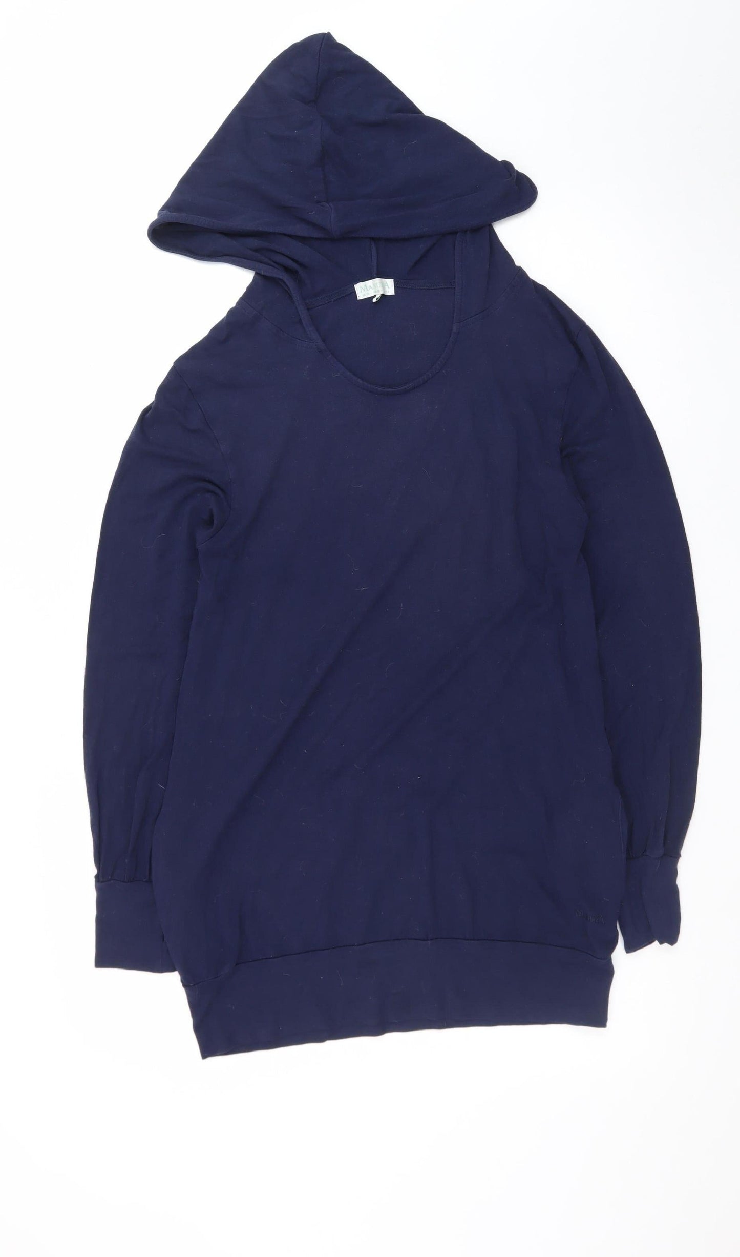 Manuka Unisex Blue Small Pullover Hoodie Embroidered Floral Slim Fit