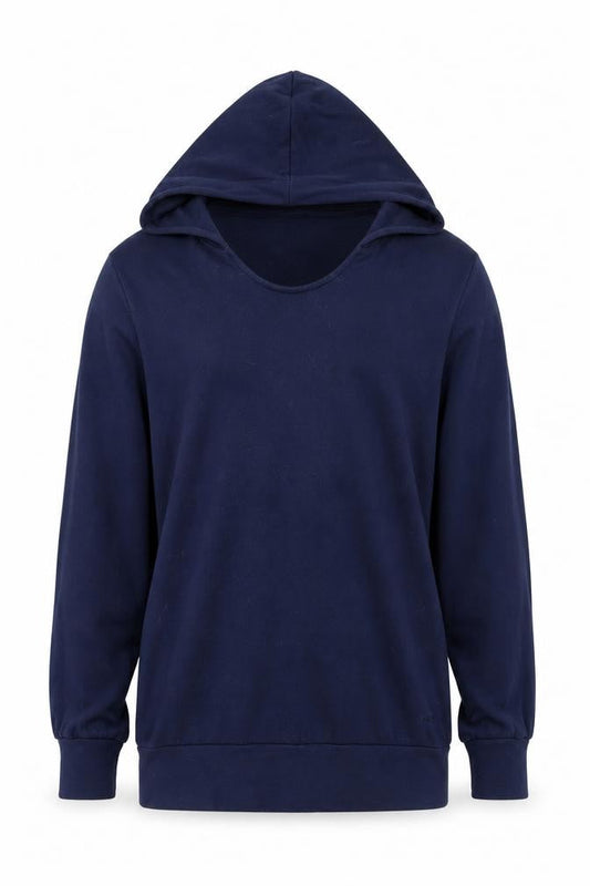 Manuka Mens Blue Small Pullover Hoodie Embroidered Floral Slim Fit