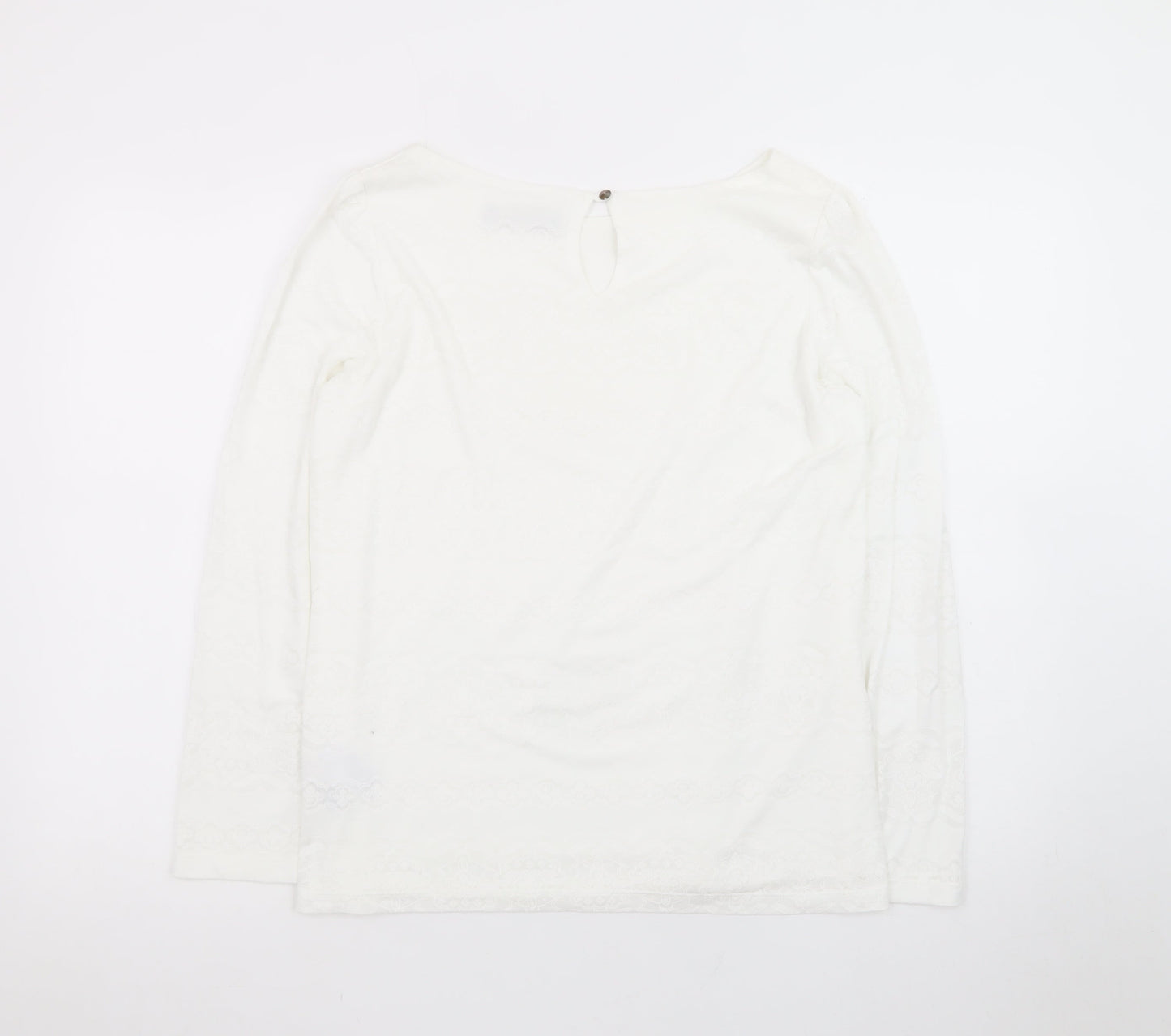 Marks and Spencer Women’s Ivory Lace Long Sleeve Blouse UK 14