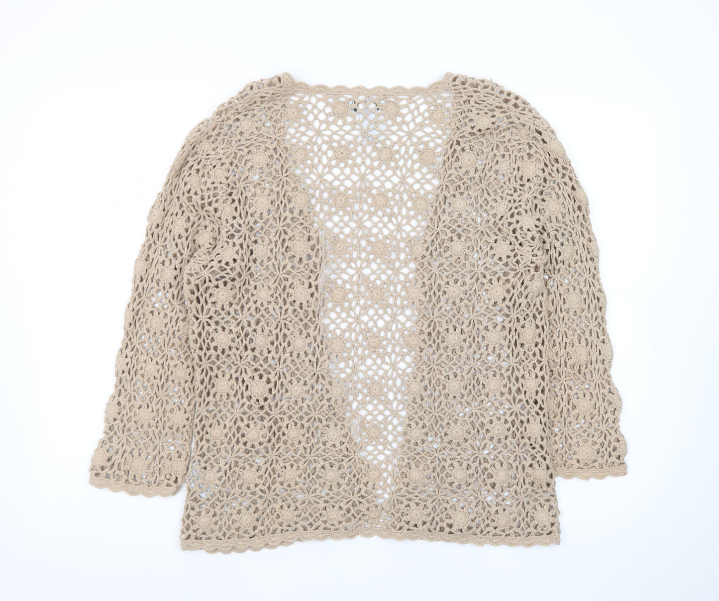 Northern Reflections Women's Beige Crochet Cotton Cardigan M