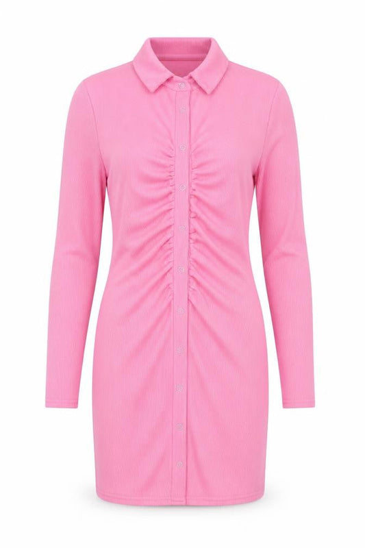 MissyEmpire Women’s Pink Bodycon Collared Stretch Dress Size 8