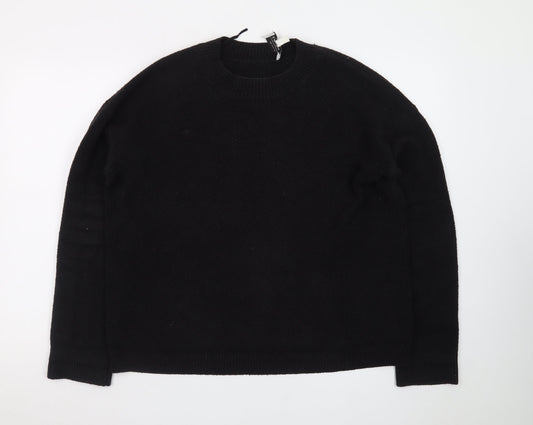 & Other Stories Women Black Wool Crew Neck Long Sleeve Jumper Size 12