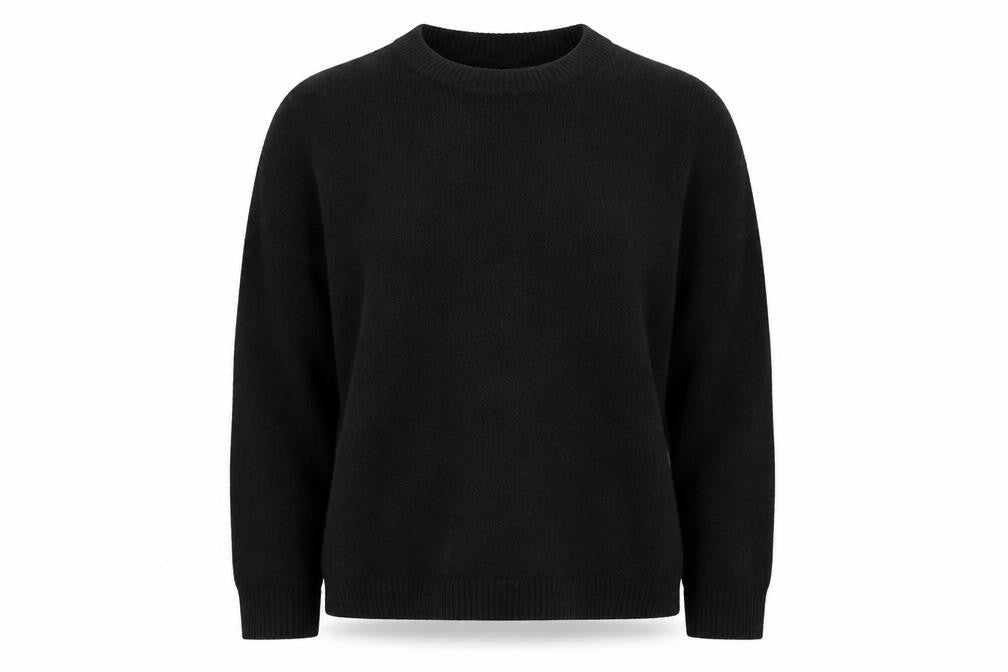 & Other Stories Women Black Wool Crew Neck Long Sleeve Jumper Size 12