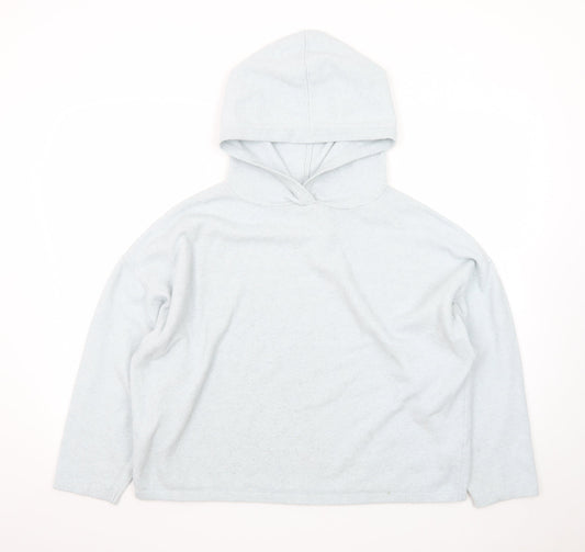 Jack Wills Women Light Blue Pullover Hoodie UK 14 Soft Fleece Casual