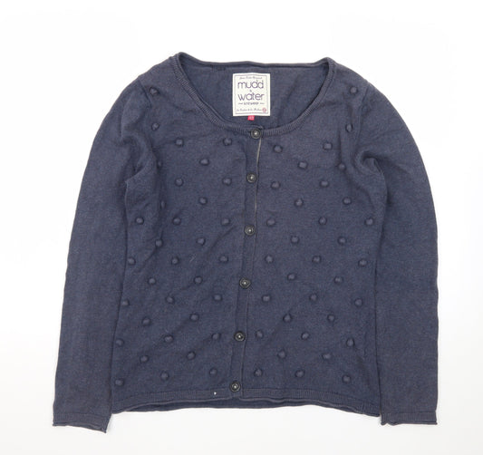 Mudd & Water Women's Blue Cotton Wool Knit Cardigan Size 14