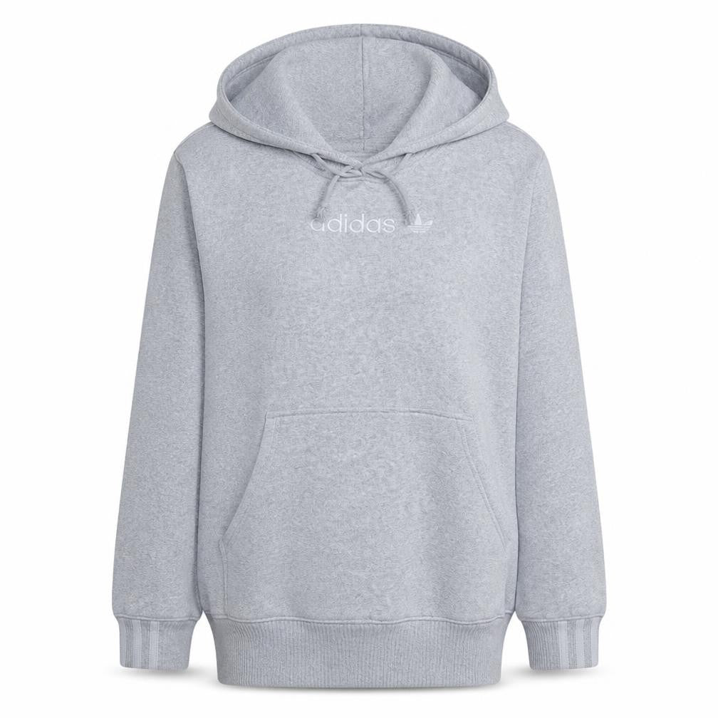 Adidas Women Grey Pullover Hoodie Size 8 Classic Logo Sweatshirt