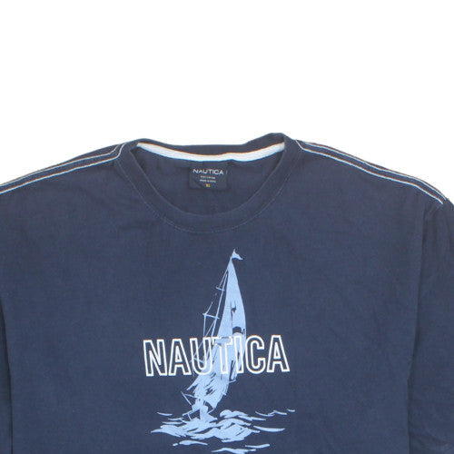 Nautica Men's Blue XL Graphic Nautical Cotton Short Sleeve T-Shirt