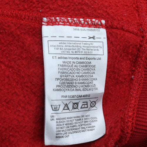 Adidas Mens Red XL Pullover Hoodie Fleece Regular Fit