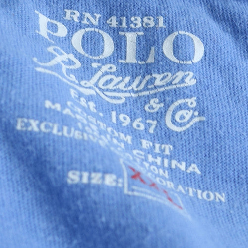 Ralph Lauren Men's Blue Crew Neck Cotton Short Sleeve T-Shirt XL