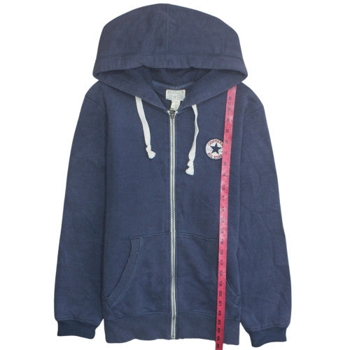 Converse Men’s Blue Full Zip Hoodie Size M Classic Logo Fleece