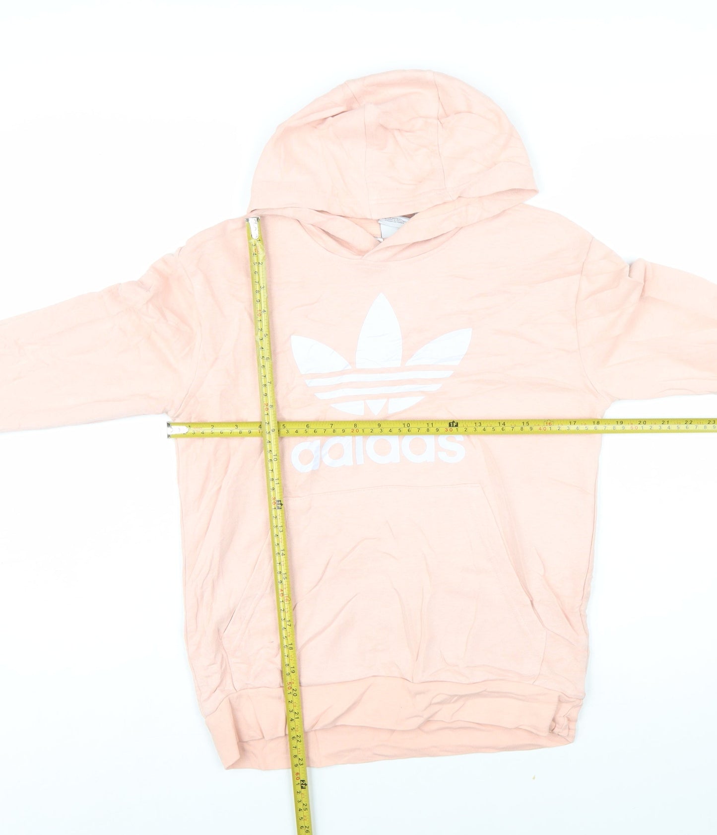 Adidas Girls Pink Pullover Hoodie 13-14 Years Logo Lightweight Sweatshirt