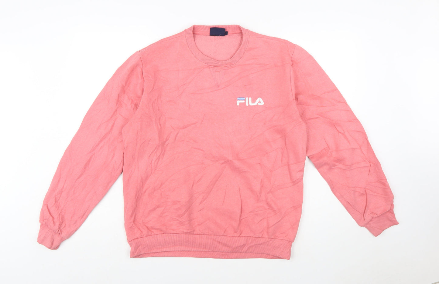 Fila Womens Pink Crew Neck Pullover Sweatshirt M Cotton Blend