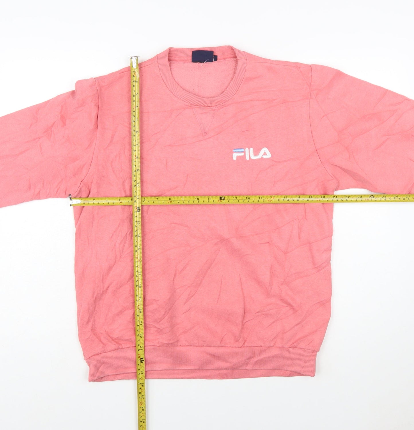 Fila Womens Pink Crew Neck Pullover Sweatshirt M Cotton Blend