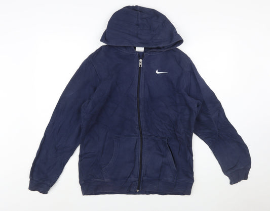 Nike Teens Blue Full Zip Hoodie XL Sports Cotton Fleece
