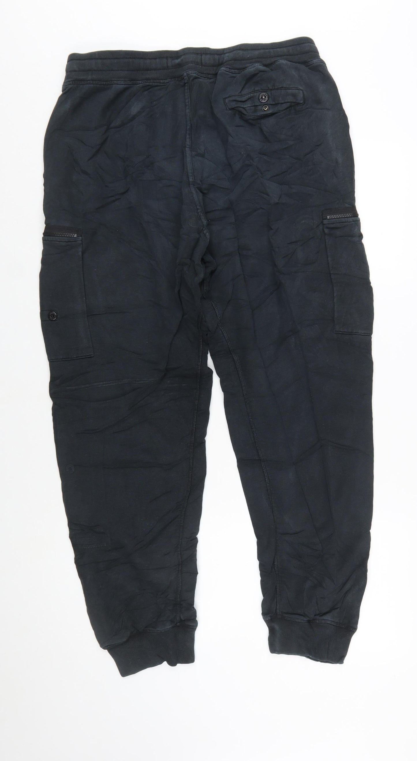 Stone Island Men’s Black Cargo Jogger Trousers L Cotton Stretch