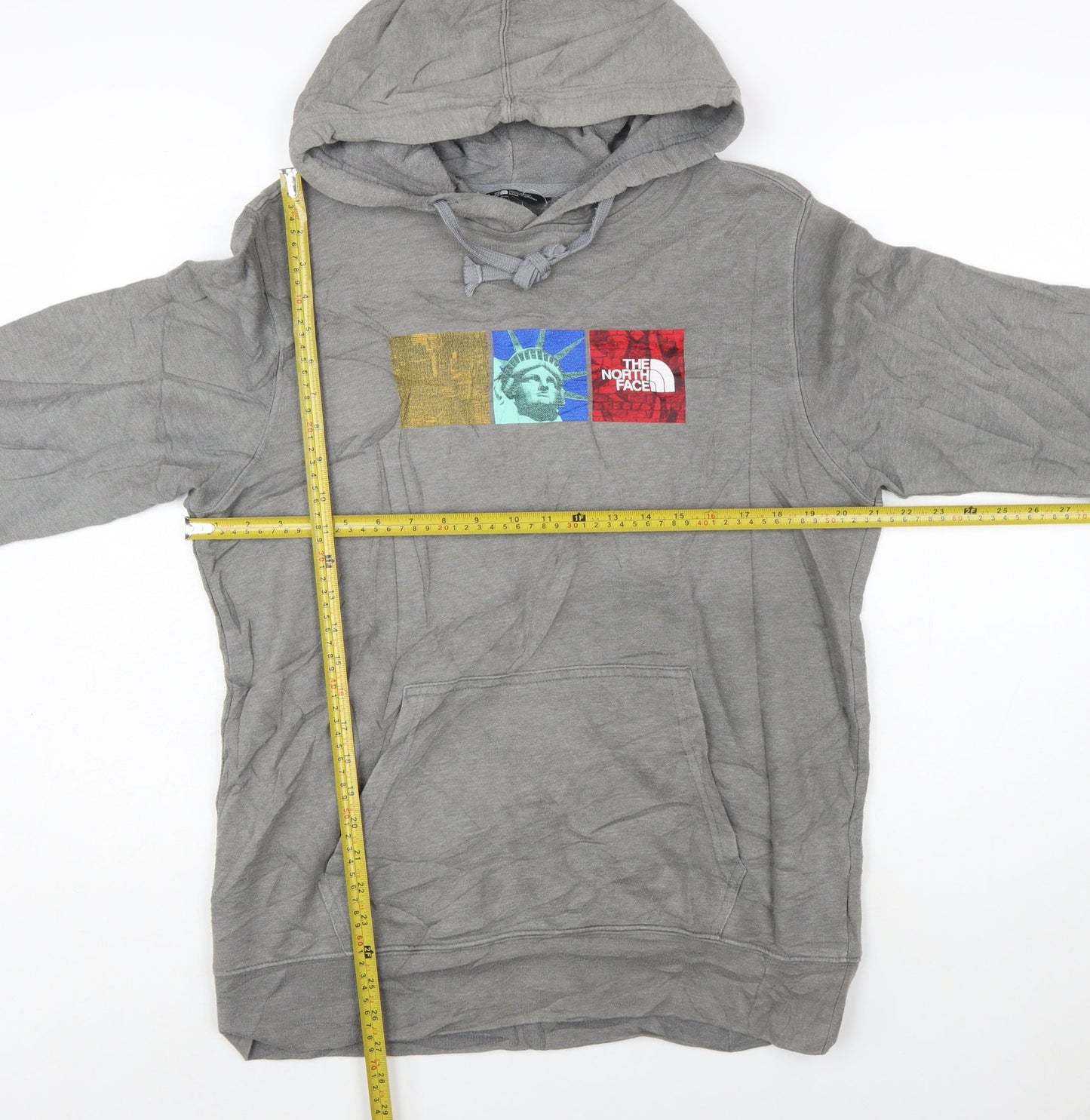 The North Face Men's Grey Pullover Hoodie M Graphic Logo Outdoor