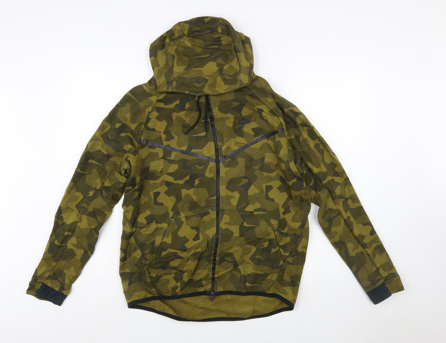 Nike Men's Green Camouflage Full Zip Hoodie Size M