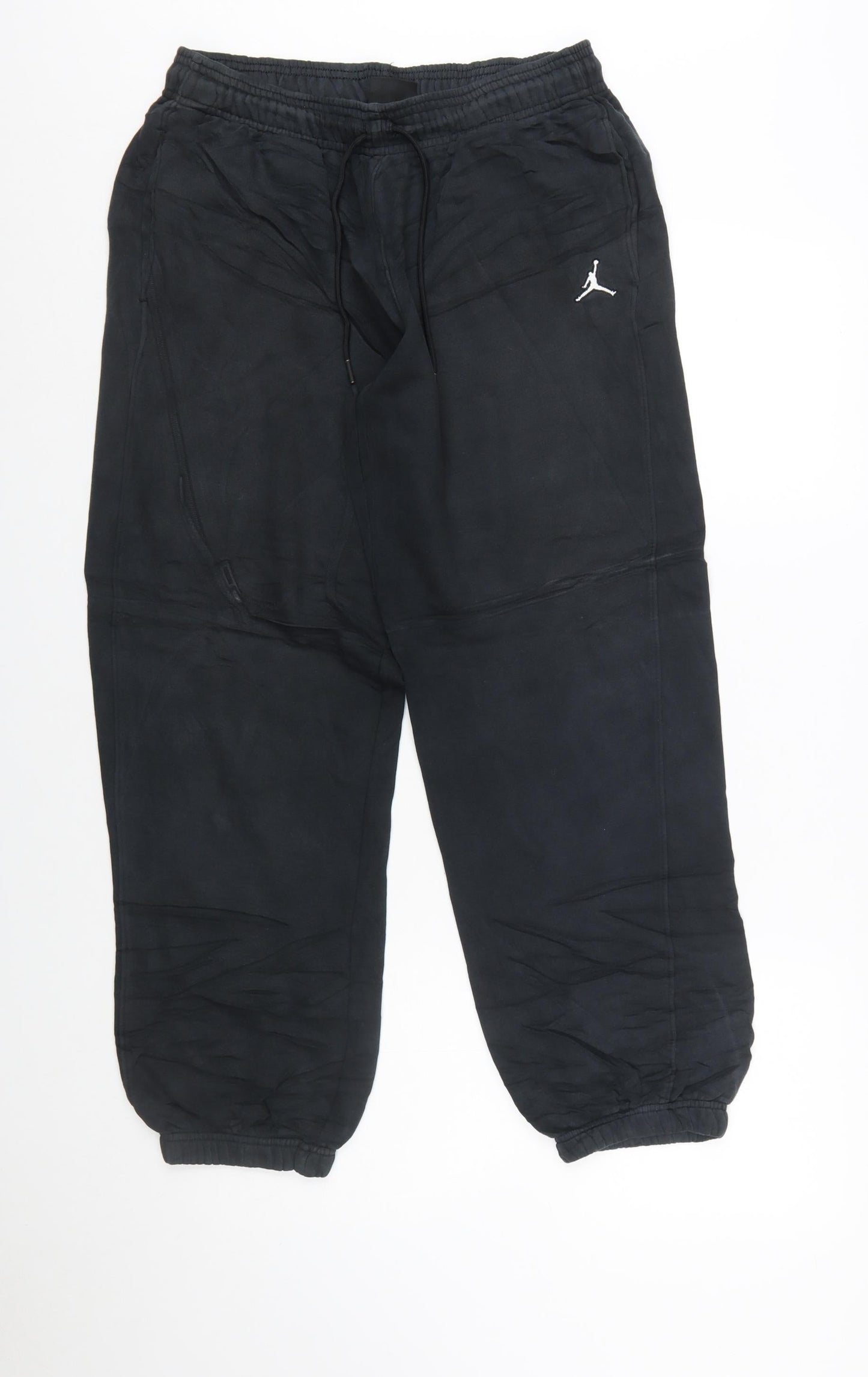 Jordan Mens Black Jogger Trousers M Fleece Elastic Waist Casual
