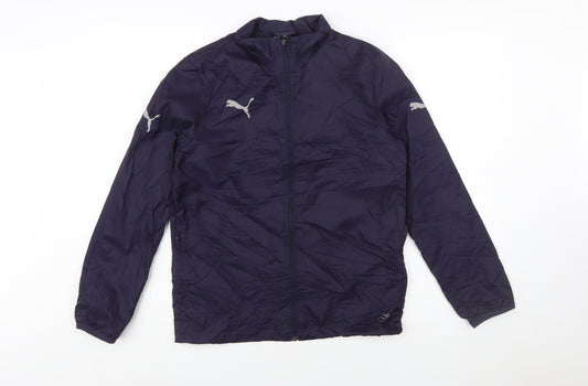 Puma Boys Blue Nylon Windbreaker Jacket Size 14 Years Lightweight Zip