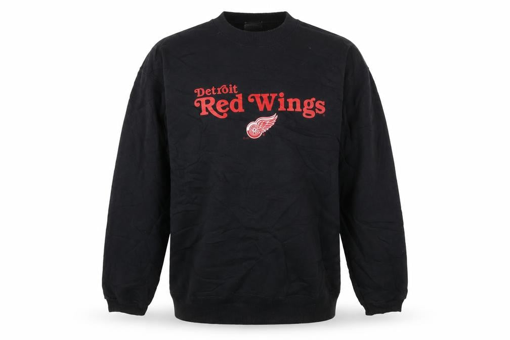 CCM Men's Black Detroit Red Wings Sweatshirt L Pullover Vintage Sports