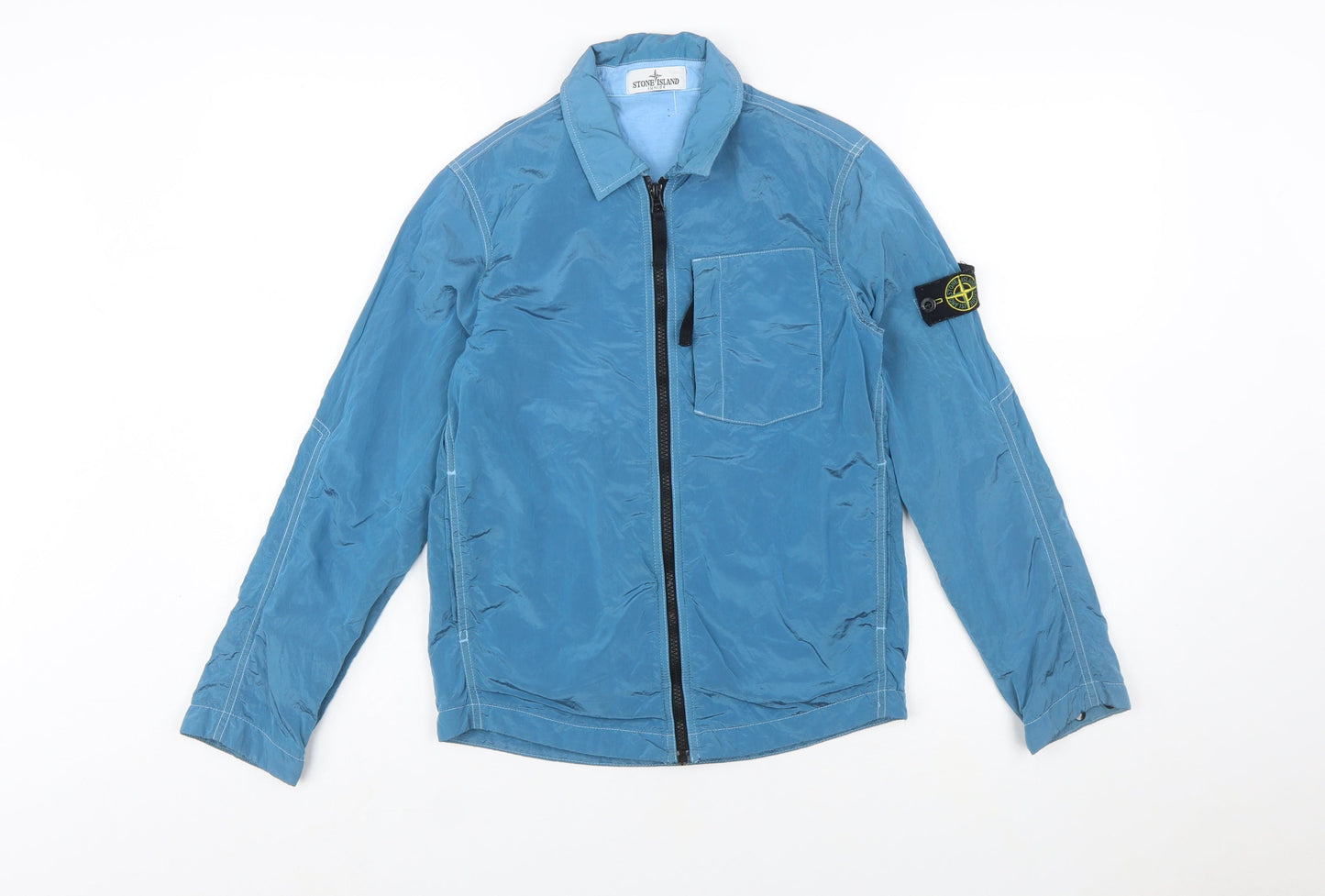 Stone Island Junior Boys Blue Nylon Full Zip Lightweight Jacket 10 Years