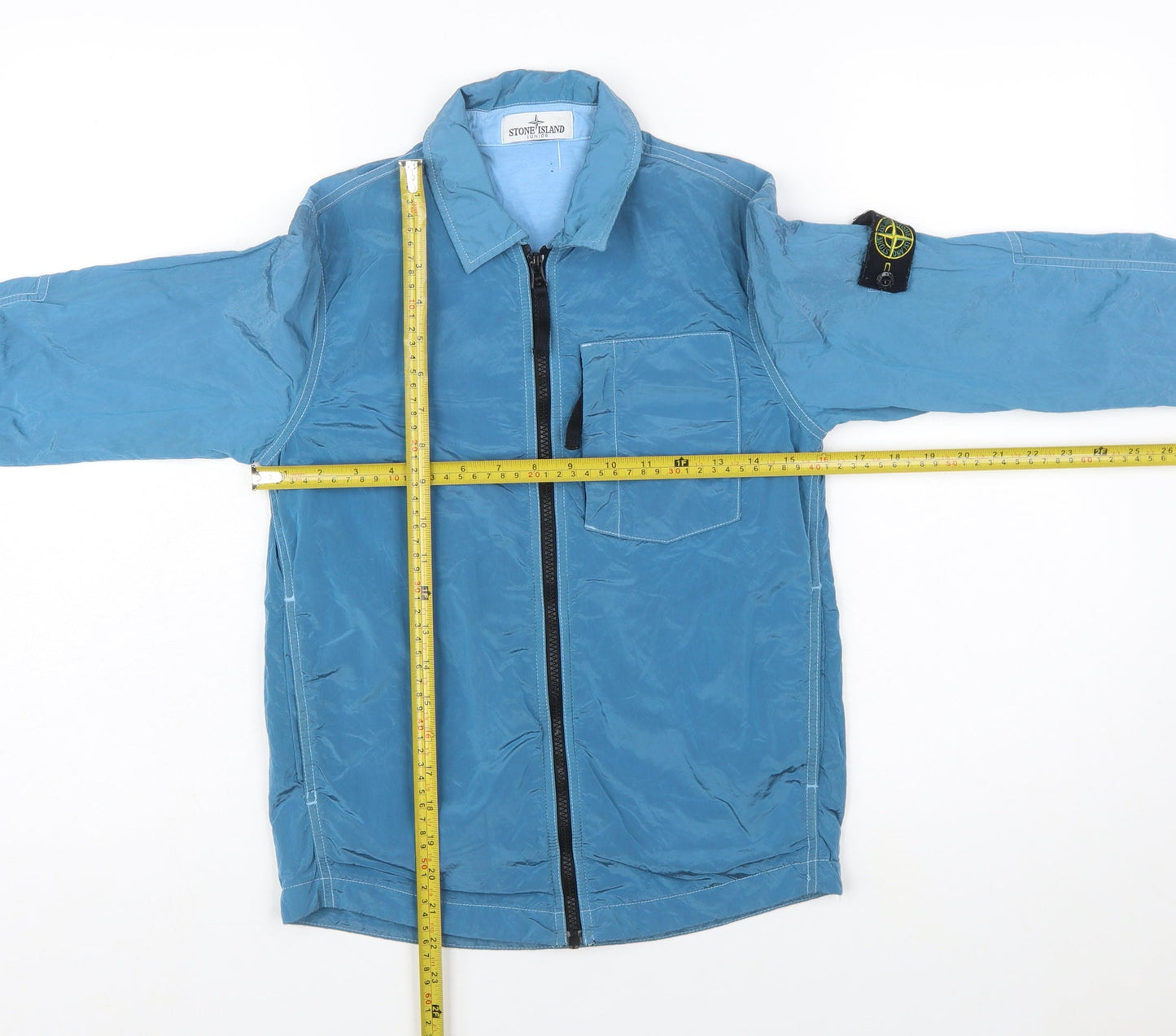 Stone Island Junior Boys Blue Nylon Full Zip Lightweight Jacket 10 Years
