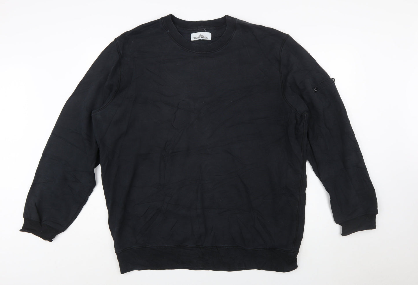 Stone Island Men's Black 3XL Cotton Crew Neck Pullover Sweatshirt