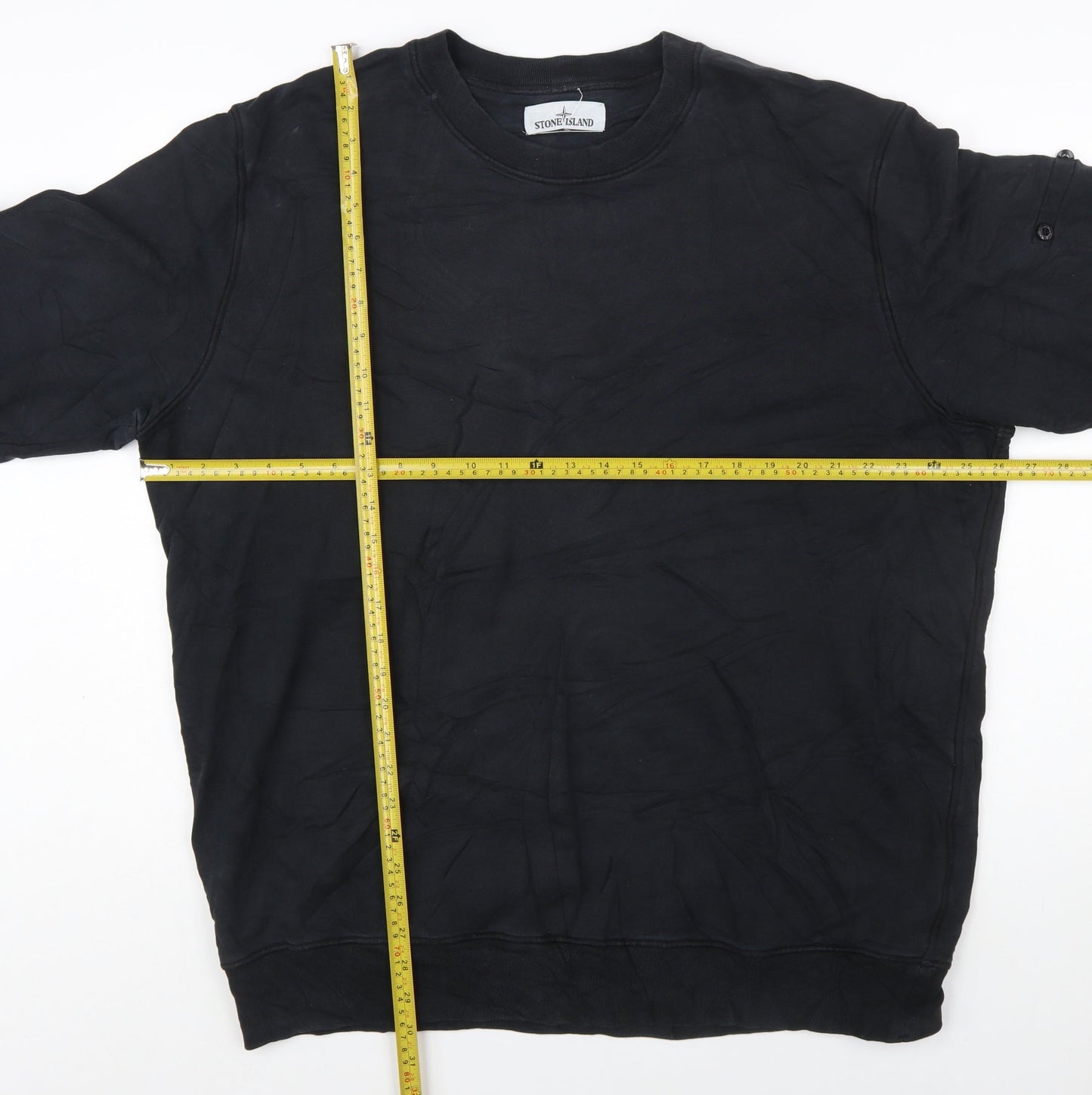 Stone Island Men's Black 3XL Cotton Crew Neck Pullover Sweatshirt