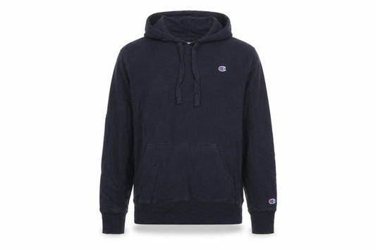 Champion Men's Blue Pullover Hoodie Small Logo Sweatshirt