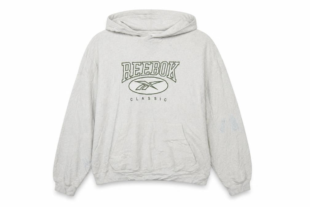 Reebok Women's Grey Classic Logo Pullover Hoodie XL Cotton