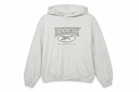 Reebok Women's Grey Classic Logo Pullover Hoodie XL Cotton