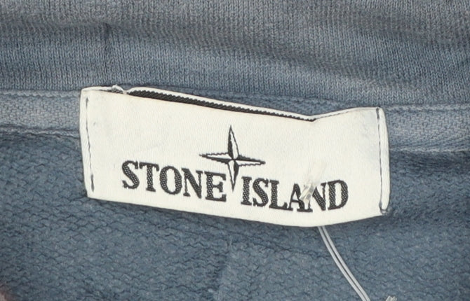 Stone Island Men’s Blue Full Zip Cotton Hoodie Size M