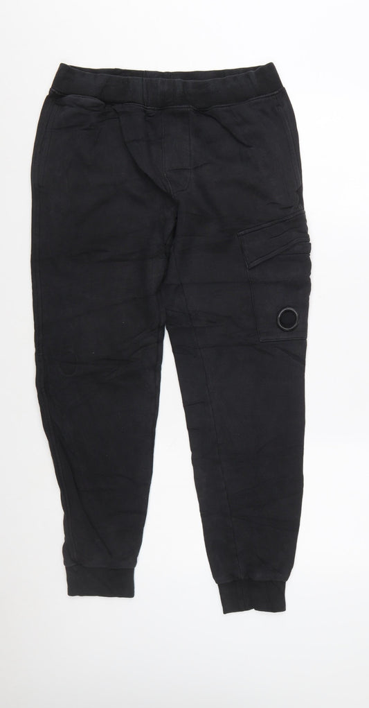 C.P. Company Men's Black Cargo Jogger Trousers Size M