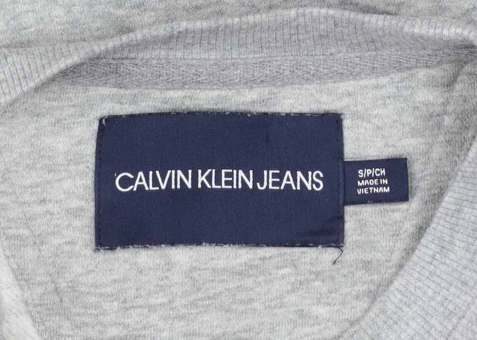 Calvin Klein Jeans Women's Grey Logo Sweatshirt Size S
