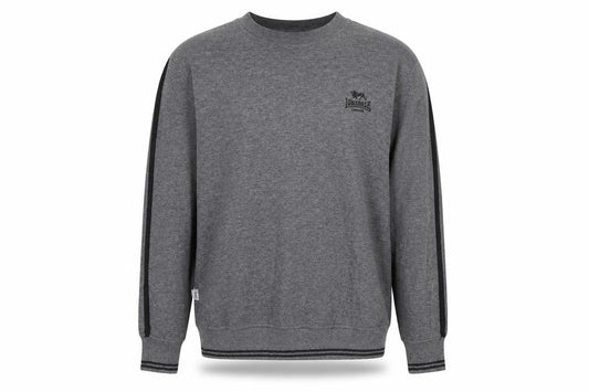 Lonsdale Men Grey Pullover Sweatshirt L Logo Sports Crew Neck