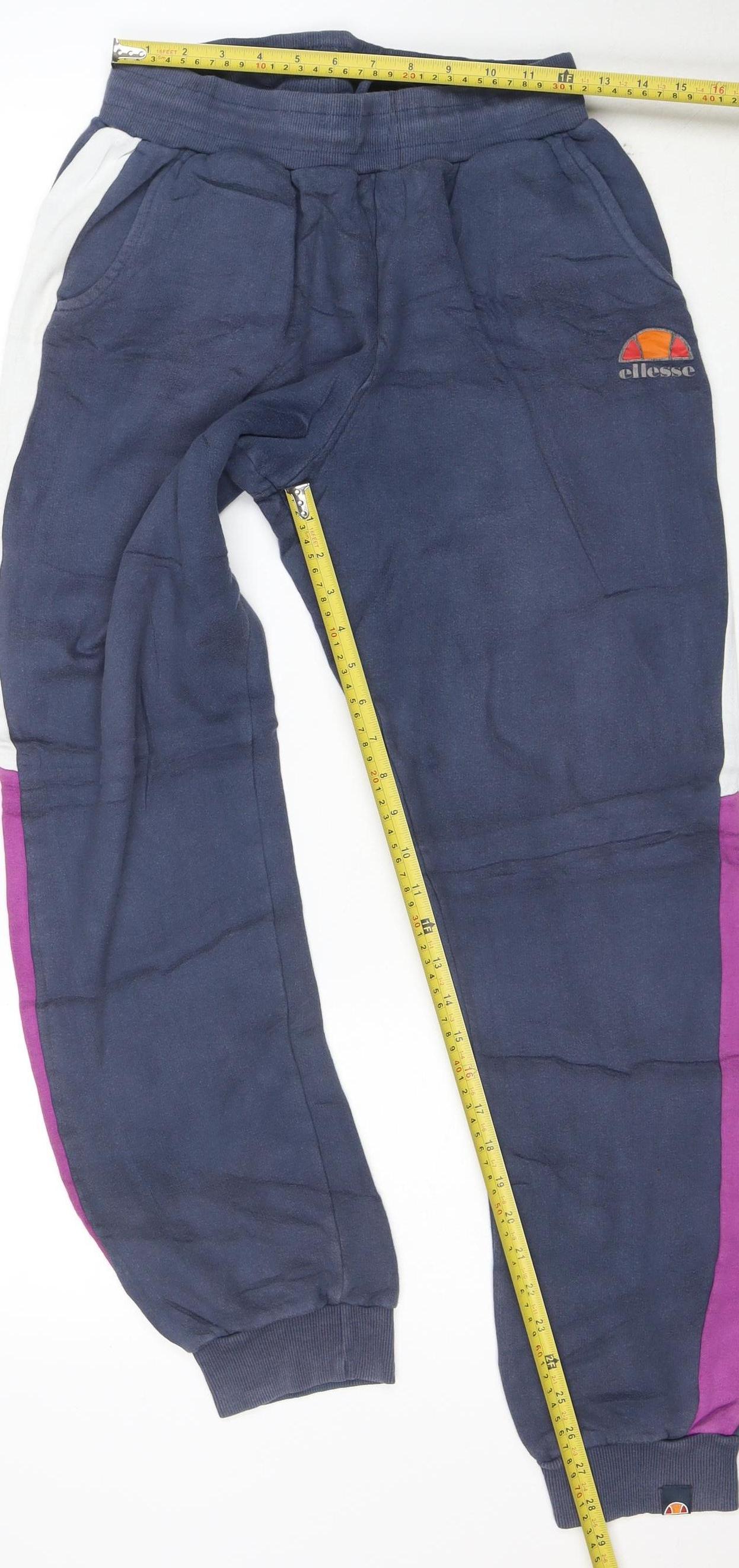 Ellesse Womens Blue Colourblock Jogger Trousers Size 12