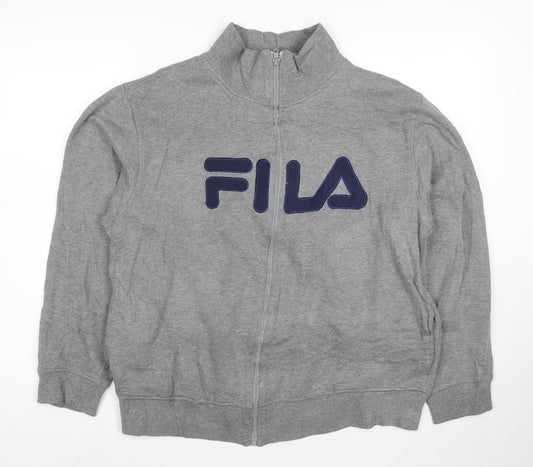 FILA Men's Grey Full Zip Logo Sweatshirt Size L