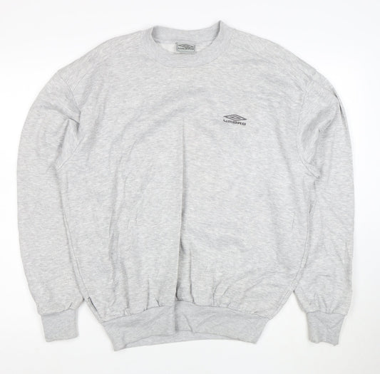 Umbro Mens Grey Crew Neck Pullover Sweatshirt Size M