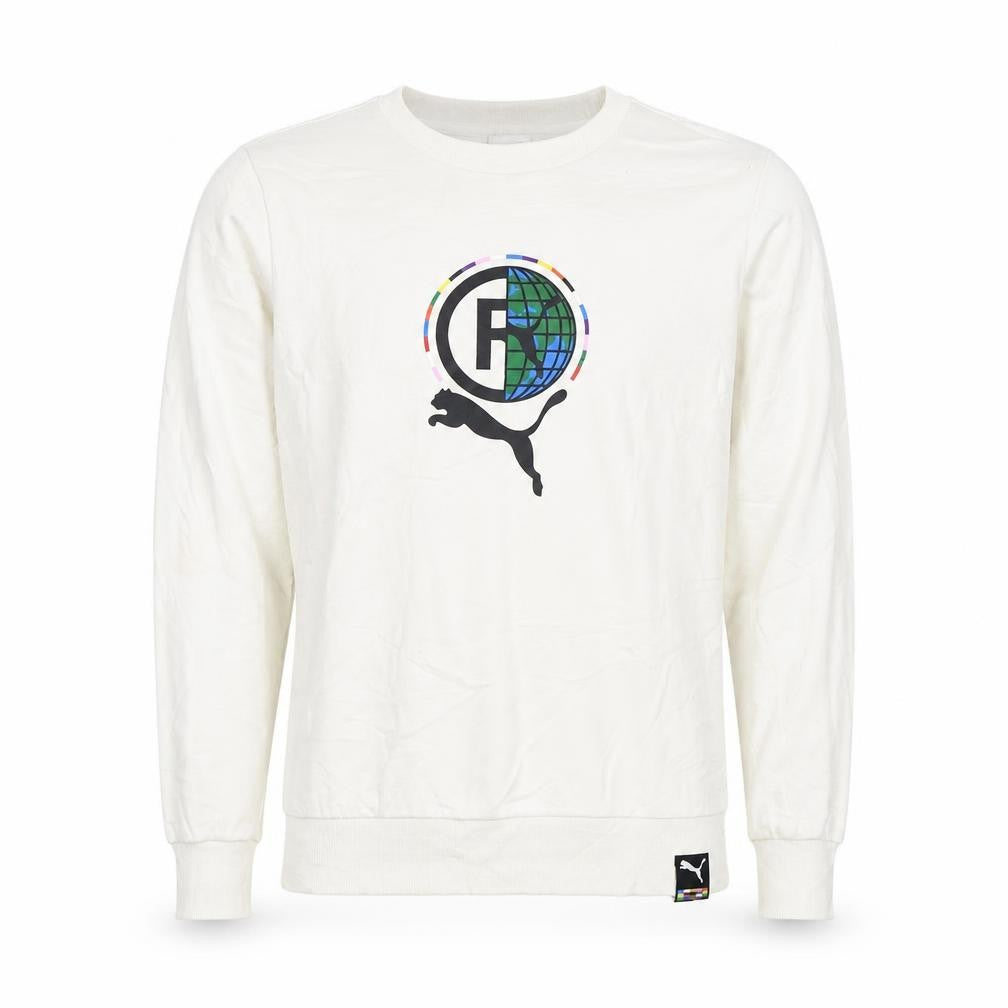 Puma Men's White Crew Neck Graphic Print Sweatshirt Size S