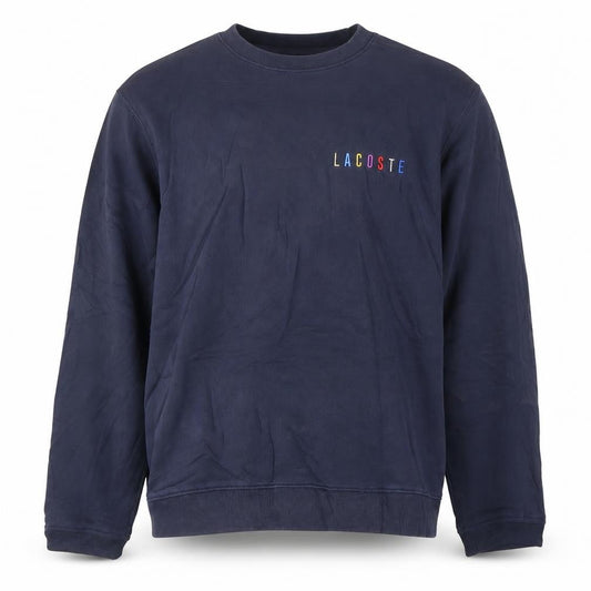 Lacoste Men's Blue Cotton Crew Neck Pullover Sweatshirt L