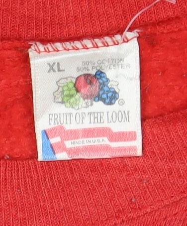Fruit of the Loom Men's Red XL Chicago Bulls Pullover Sweatshirt