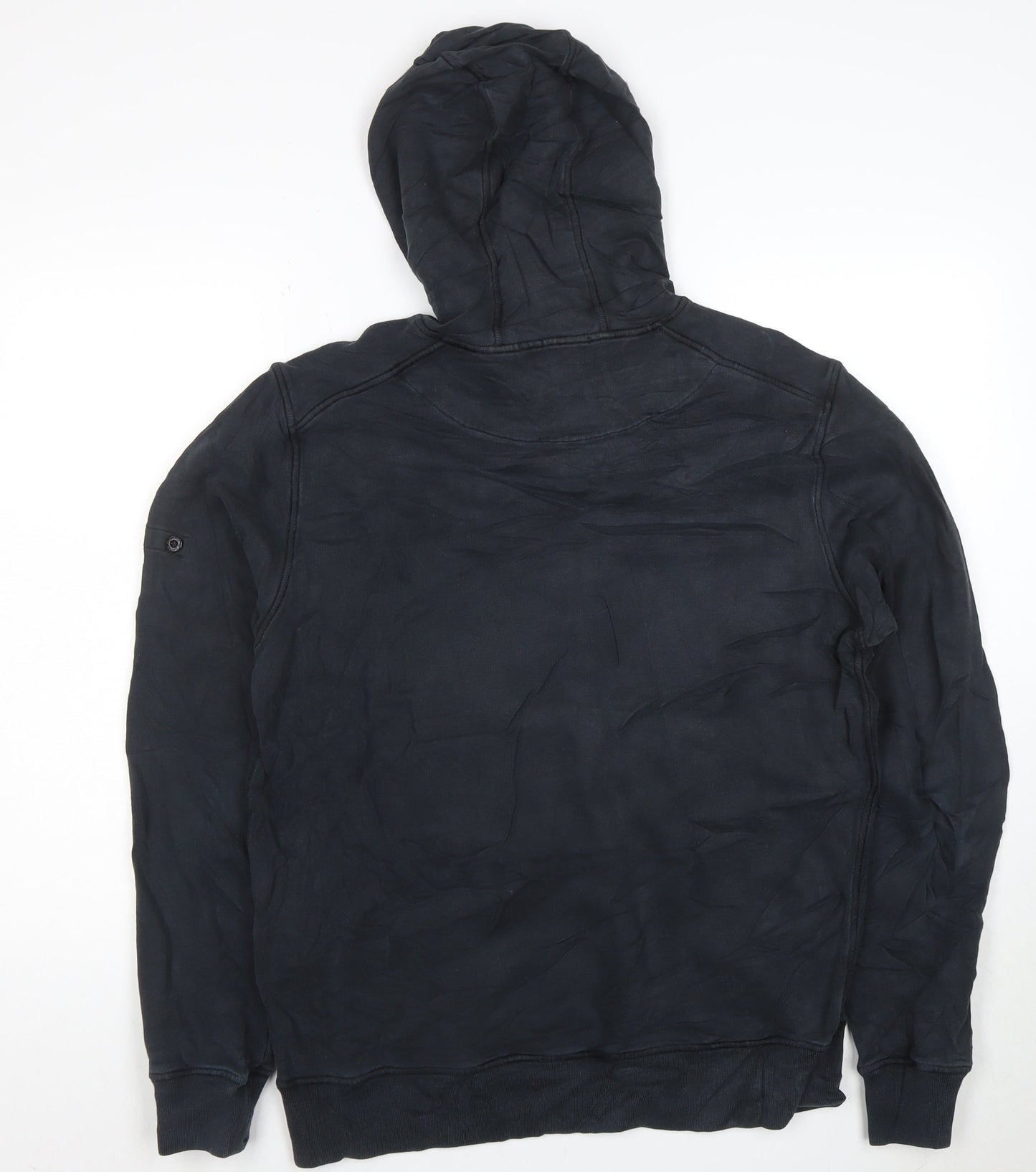 Stone Island Men's Black Pullover Hoodie L Cotton Blend