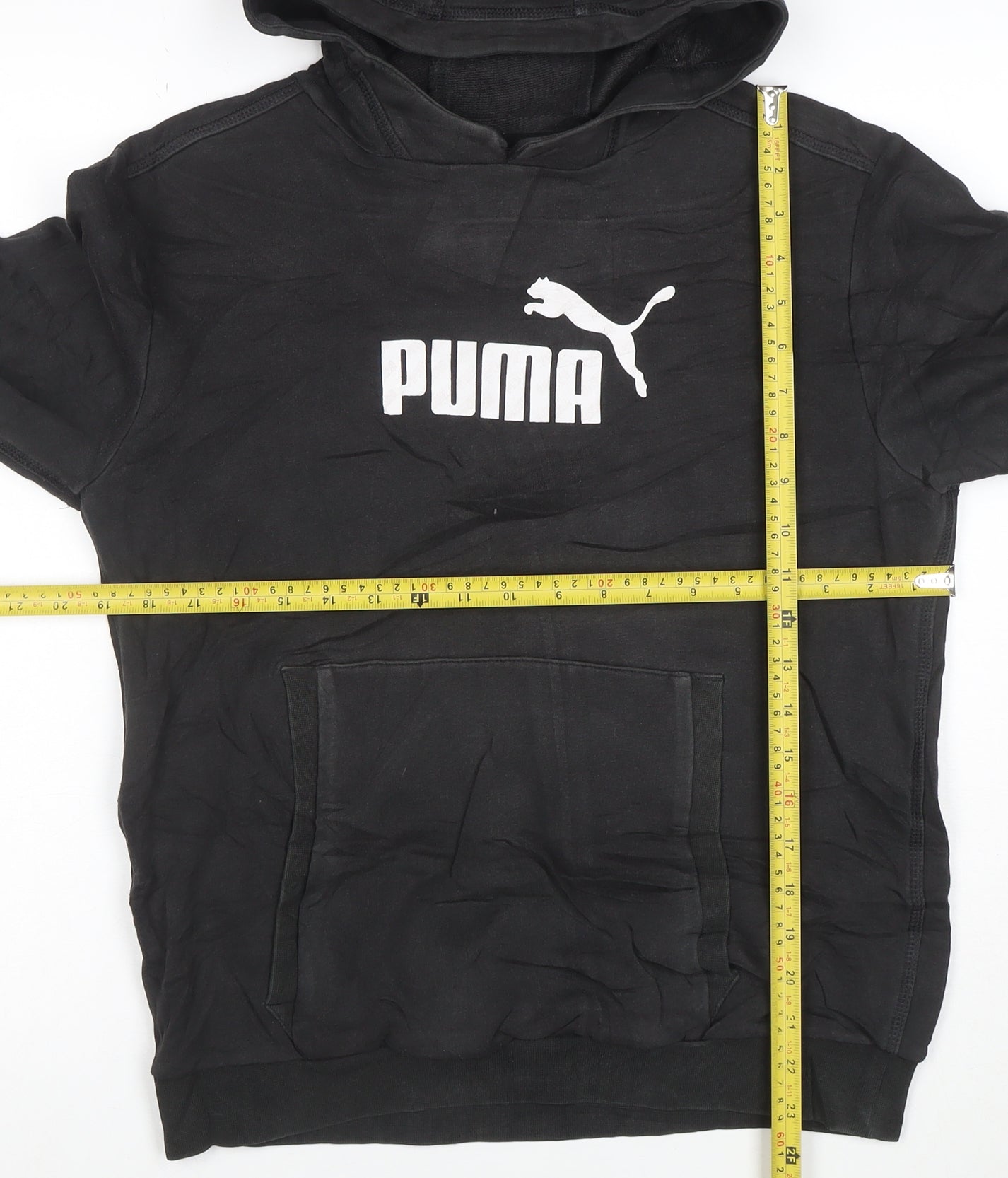 Puma Mens Black XL Pullover Hoodie with Logo Front
