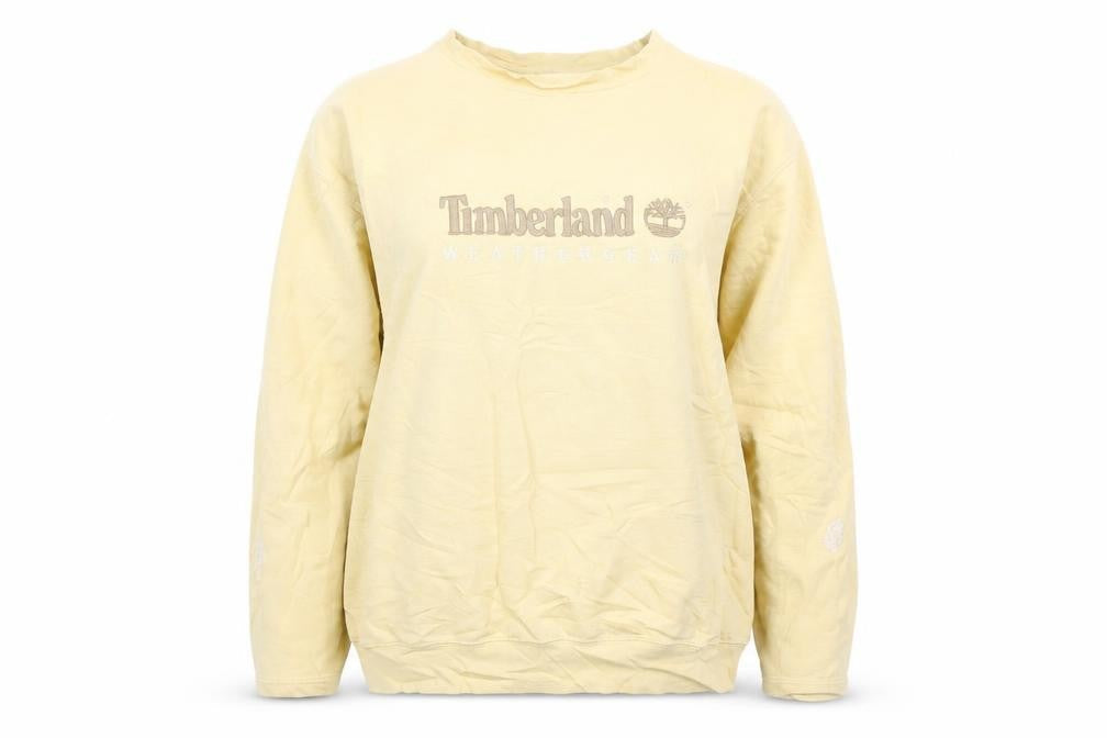 Timberland Women Beige Crew Neck Pullover Sweatshirt L Cotton Blend